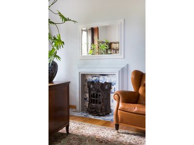 Nyons - Spiegel met Barok Ornamentlijst - Wit Gekleurd Frame