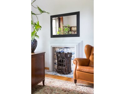 Nyons - Spiegel met Barok Ornamentlijst - Zwart Gekleurd Frame