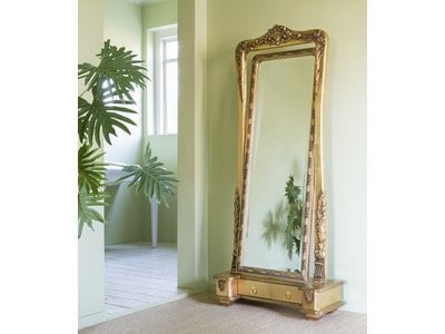 Latina - Verstelbare Klassieke Passpiegel - Goudkleur - 40cm x 125cm