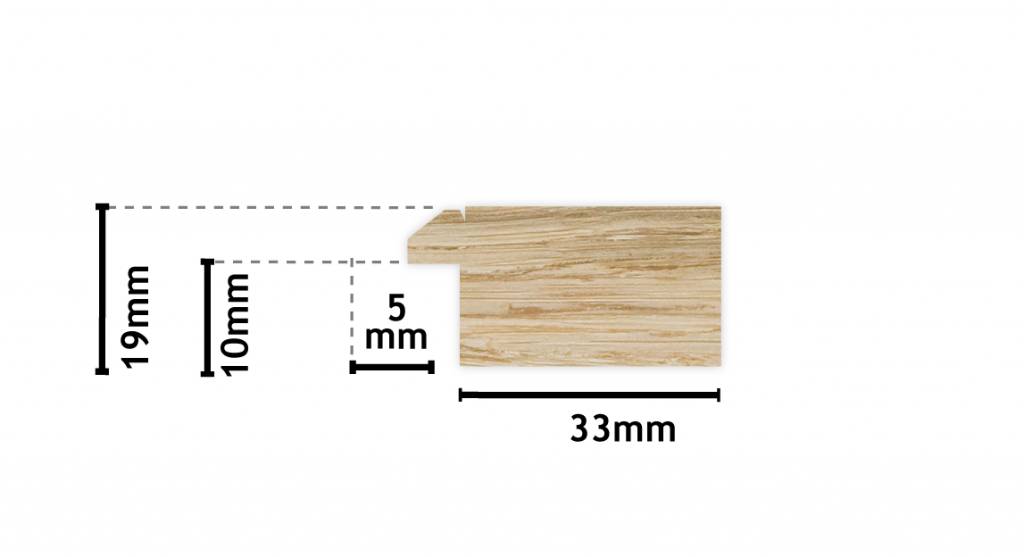 Rimini - spiegel - goud/hout