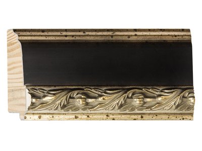 Forli - Lijst met Bladmotief en lichte buitenrand - Kleur Donkerbruin En Goud