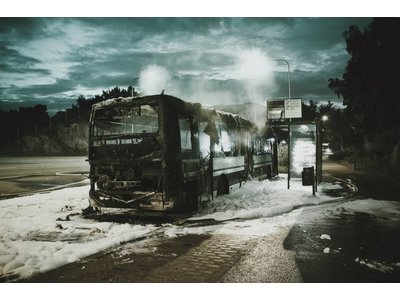 Bus fire by Hans Eiskonen