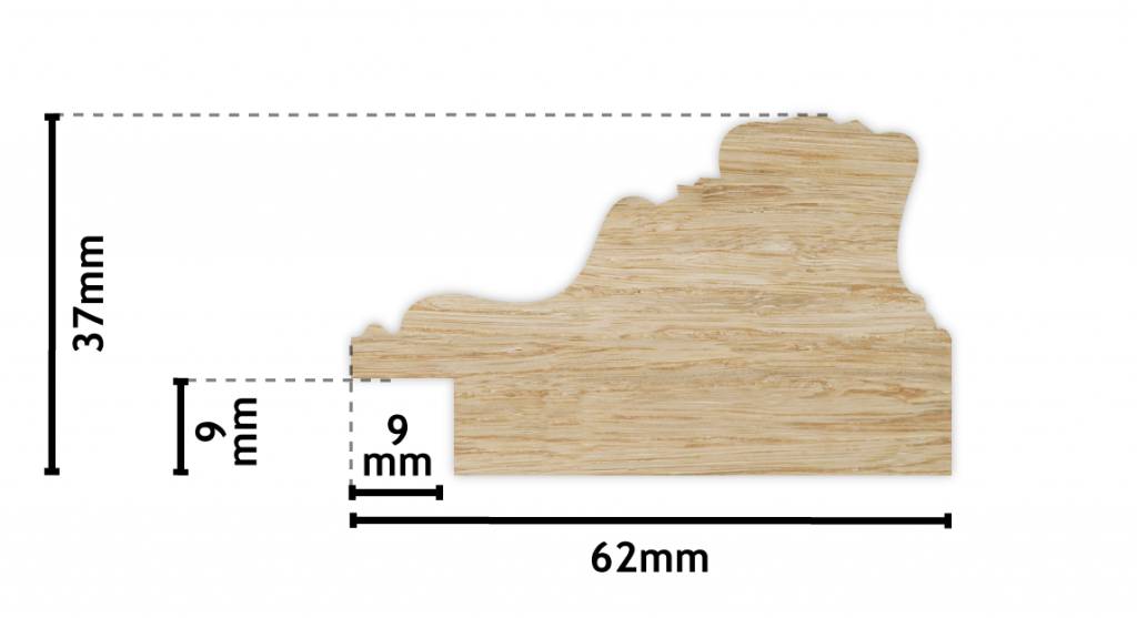 Bonalino - Barok Lijst met Bladpatroon - Wit Gekleurd