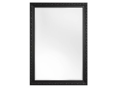 Bonalino - Barok Spiegel met Bladpatroon - Zwart Gekleurd Frame