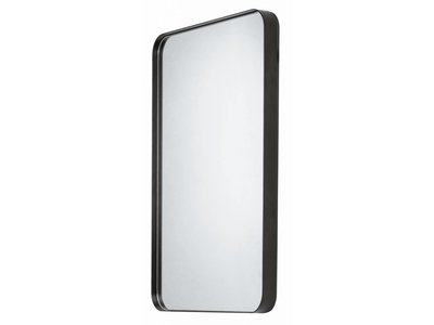 Spiegel Deedee - Moderne Spiegel met Gebogen Randen - Zwart Metalen Frame