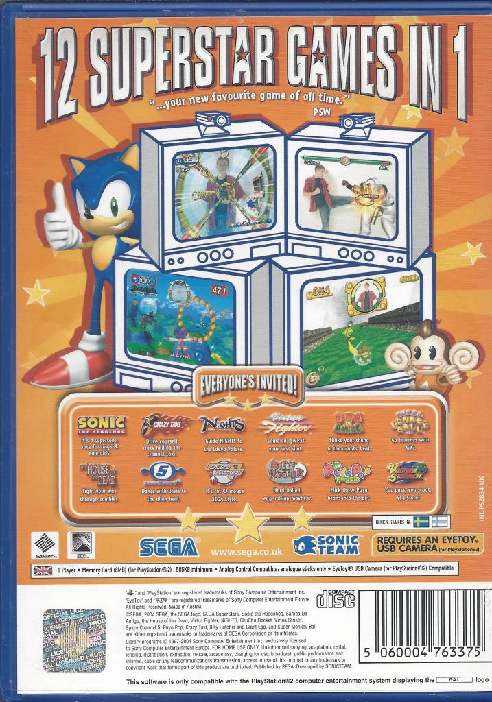 Sega SuperStars for Playstation 2 PS2 - worldwide shipping, fast ... SEGA SUPERSTARS for Playstation 2 PS2