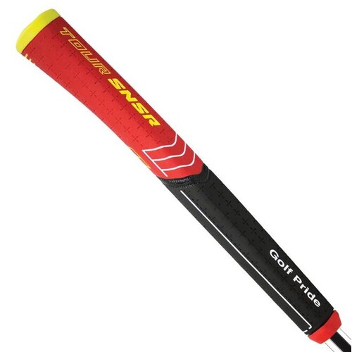 GolfPride Tour SNSR Contour Putter Grip 140cc - Zwart Rood Geel GolfPride Tour SNSR Contour Putter Grip 140cc - Zwart Rood Geel