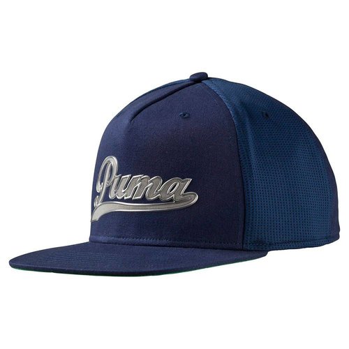 Puma Script Snapback Cap - Blauw Zilvergrijs Puma Script Snapback Cap - Blauw Zilvergrijs