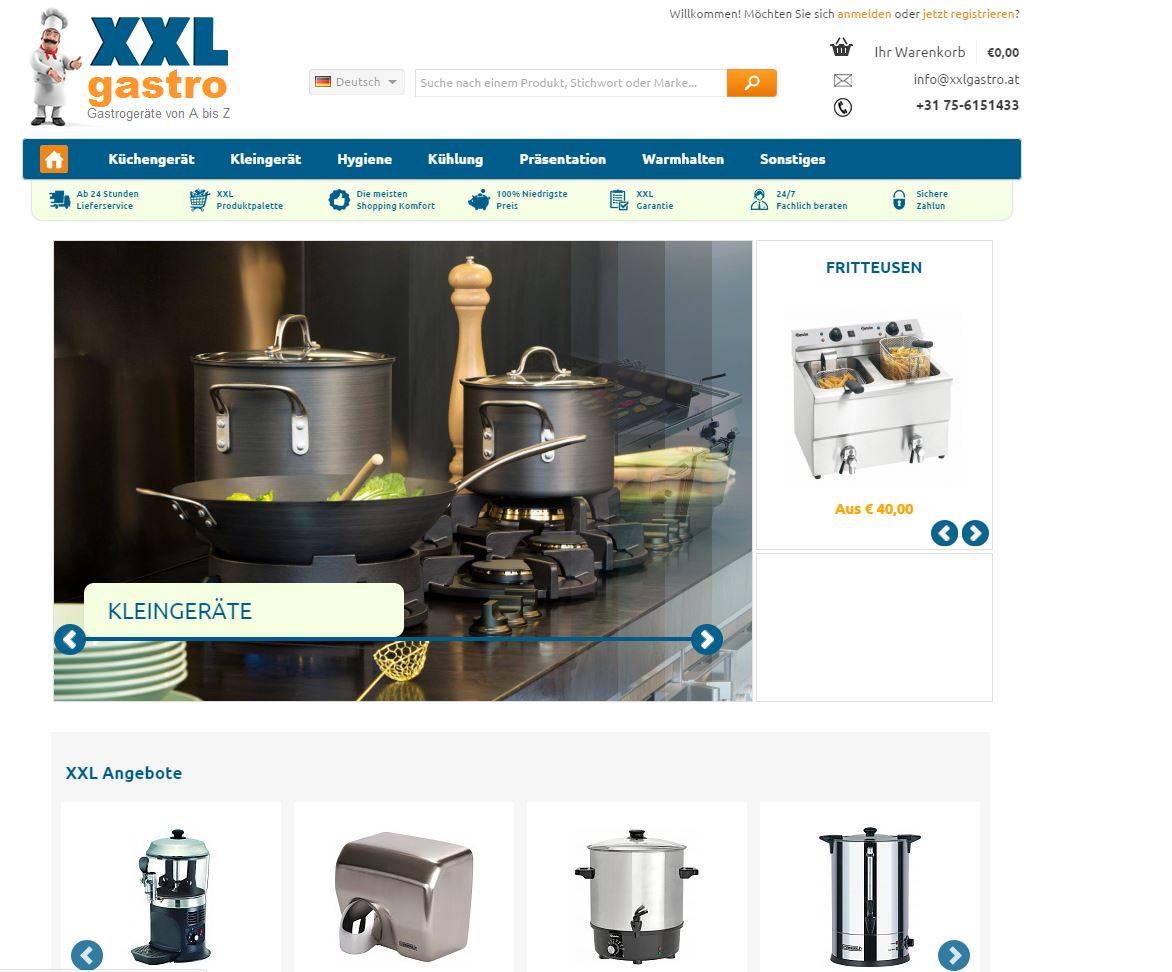 XXLhoreca levert nu ook in Oostenrijk!