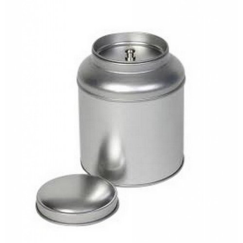 Theeblikje met koepel en aromadeksel Theeblikje met koepel en aromadeksel