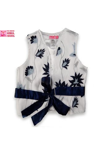 LoFff *SUPERAANBOD* Vestje wit met blauwe borduring LoFff *SUPERAANBOD* Vestje wit met blauwe borduring