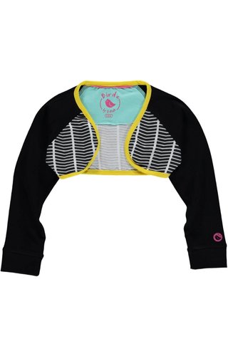 Birds by D-rak Vest bolero zwart wit gestreept Birds by D-rak Vest bolero zwart wit gestreept