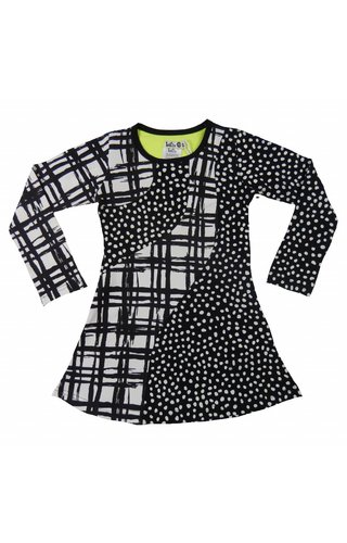 LoFff Zwart-witte grafische print jurk LoFff Zwart-witte grafische print jurk