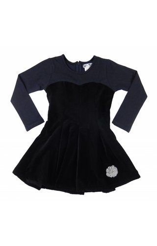 LoFff Feestjurk blauw zwart fluweel LoFff Feestjurk blauw zwart fluweel