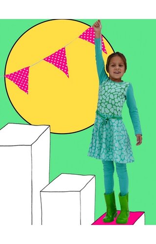 Happy nr 1 Mintgroen turquoise gevlekt jurkje Happy nr 1 Mintgroen turquoise gevlekt jurkje