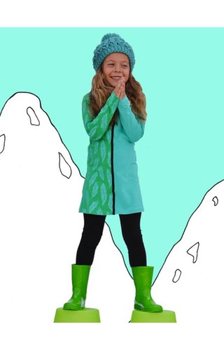 Happy nr 1 Jurkje groen met veren Happy nr 1 Jurkje groen met veren