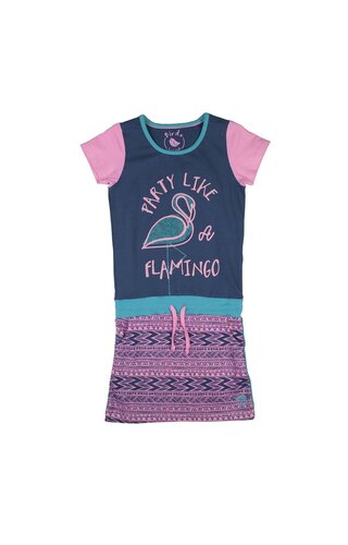 Birds by D-rak Flamingo jurkje blauw Birds by D-rak Flamingo jurkje blauw