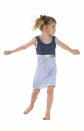 LoFff Puntjes jurkje blauw wit LoFff Puntjes jurkje blauw wit