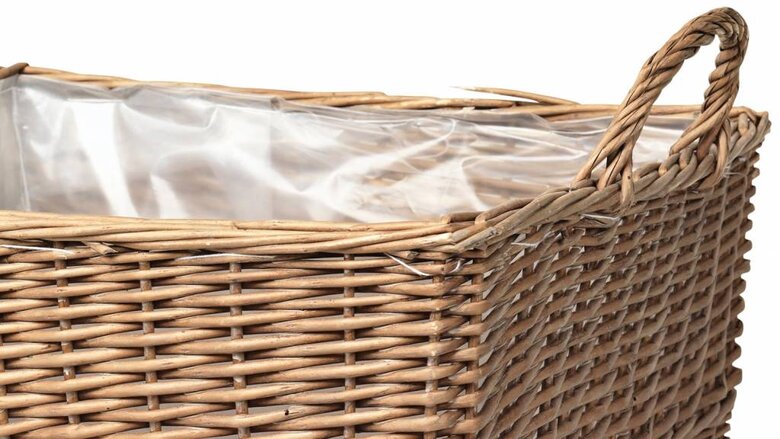 Broste Copenhagen opbergmand riet met wielen - 42 cm