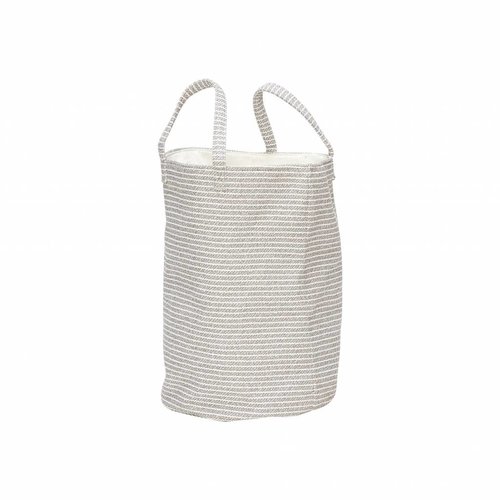 Hubsch wasmand textiel strepen grijs/wit - ø35x50 cm Hubsch wasmand textiel strepen grijs/wit - ø35x50 cm