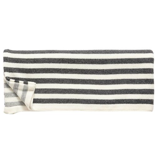 Hubsch plaid, lamswol, zwart/wit strepen, 130x200cm Hubsch plaid, lamswol, zwart/wit strepen, 130x200cm