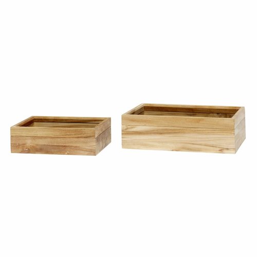 Hubsch opbergbox hout/glas 2 st. Hubsch opbergbox hout/glas 2 st.