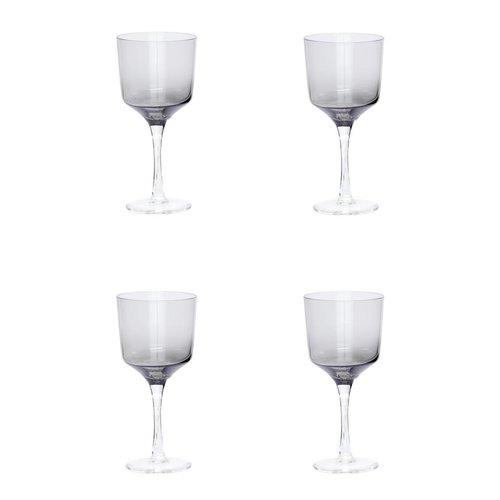 Hubsch wijnglazen witte wijn - grijs glas - 4st. Hubsch wijnglazen witte wijn - grijs glas - 4st.