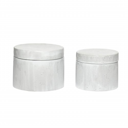 Hubsch voorraadpot wit aardewerk Hubsch voorraadpot wit aardewerk