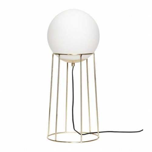 Hubsch vloerlamp goud/wit metaal/glas Hubsch vloerlamp goud/wit metaal/glas