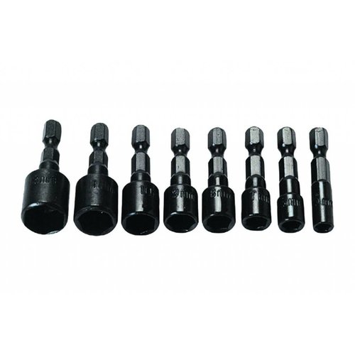 Tooltech Dopbit-Set ¼" 5-13Mm 8Dlg 5-6-7-8-9-10-11-13Mm Voor Accuboor Tooltech Dopbit-Set ¼" 5-13Mm 8Dlg 5-6-7-8-9-10-11-13Mm Voor Accuboor