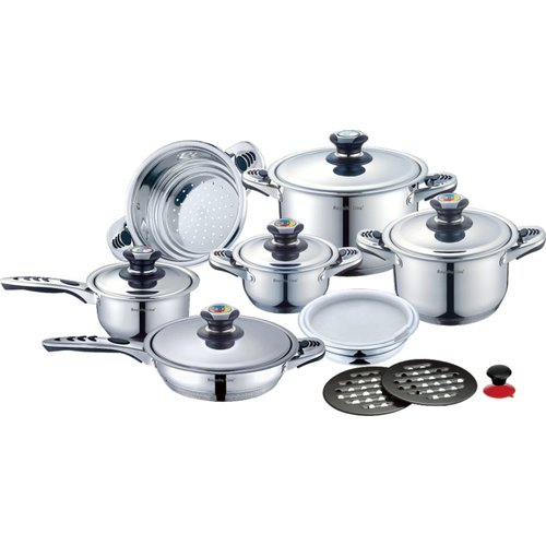 B-Deal 16-delige Super Deluxe Pannenset Met Metalen Deksel B-Deal 16-delige Super Deluxe Pannenset Met Metalen Deksel