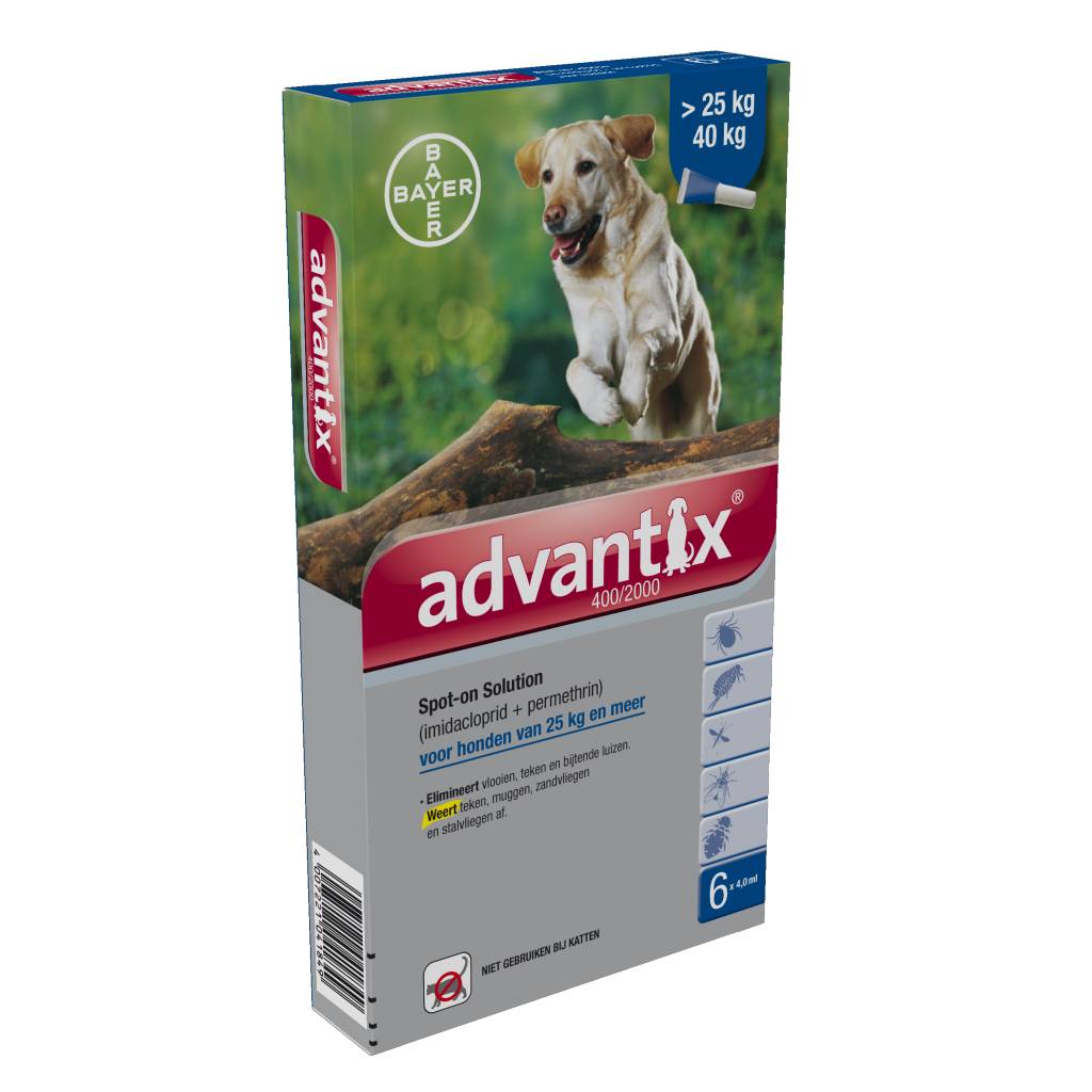 Afbeelding Advantix 400/2000 voor honden van 25 tot 40 kg 6 pipetten door Petsonline