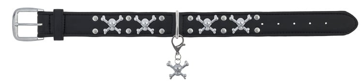 Afbeelding Hondenhalsband Big Skull and Bones Zwart door Petsonline