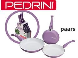 Pedrini Ceramica 3 delige pannenset paars