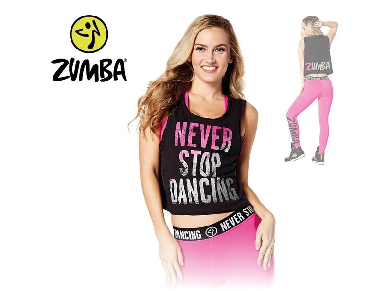 Zumba Tank "Never Stop Dancing" - Black