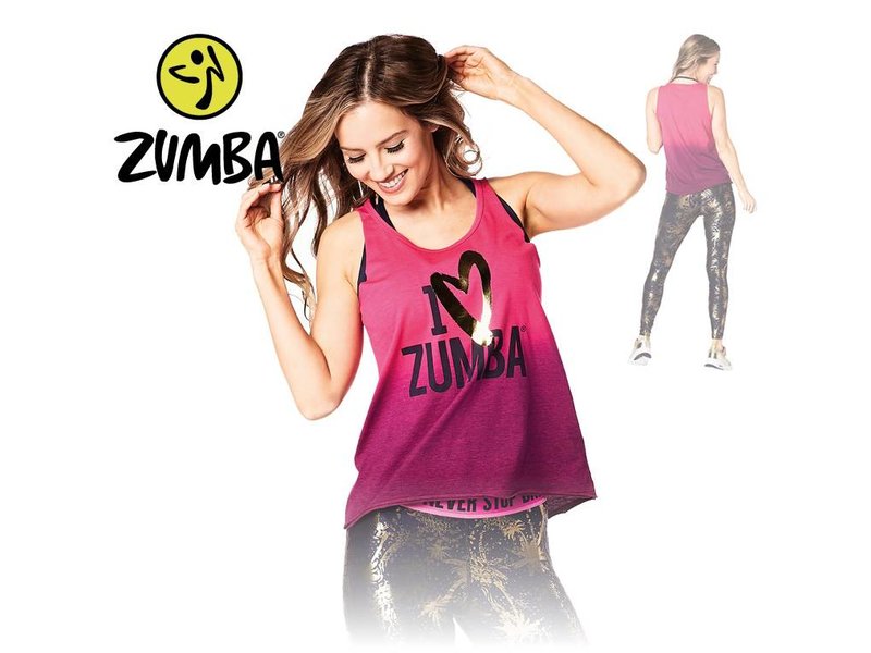Zumba Loose Tank "I Love Zumba" - Pink