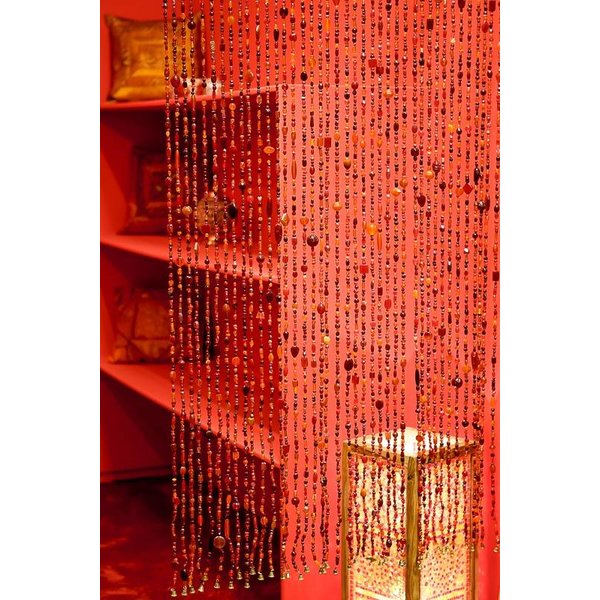 Glaskralen gordijn rood/oranje - dePauwWonen Glaskralen gordijn rood/oranje - dePauwWonen