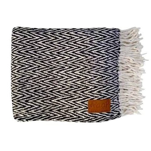 Raaf Plaid visgraat zwart-wit 130X170 Raaf Plaid visgraat zwart-wit 130X170