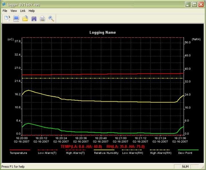 Printscreen software EXTECH RHT10