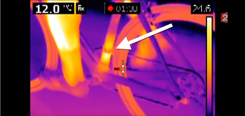 Mechanische doping - FLIR Warmtebeeldcamera ziet motortje in fietsframe