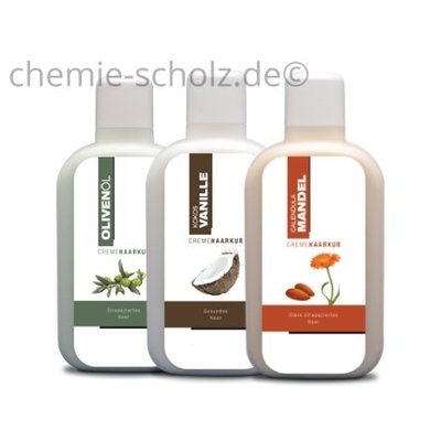 SCHOLZ COSMETIC Haarkur Oliven Öl, Kokos Vanille, Mandel Öl 3x1 Liter