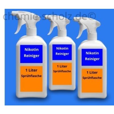 Fatzzo TT Nikotin Reiniger 3 x 1 Liter + 3 Mikrofasertücher