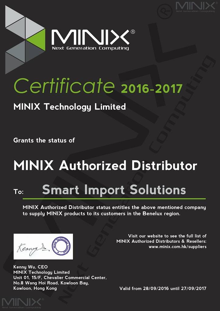 Smart Import Solutions / Distributeur MINIX BENELUX