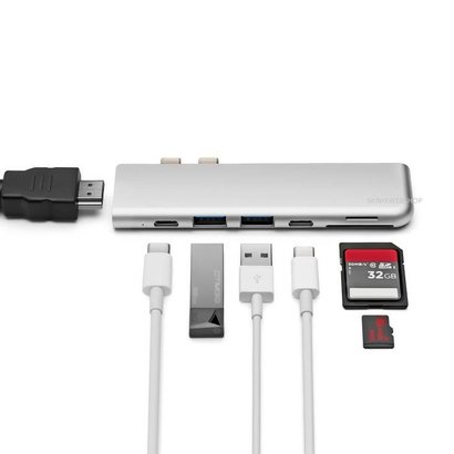 MINIX NEO C D USB-C Multiport Adapter voor MacBook Pro zilver