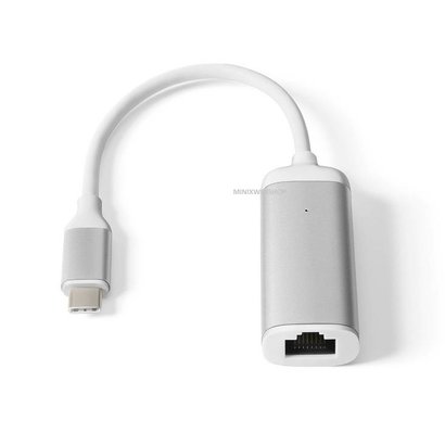 MINIX NEO C-E USB-C naar Gigabit Ethernet Adapter Zilver