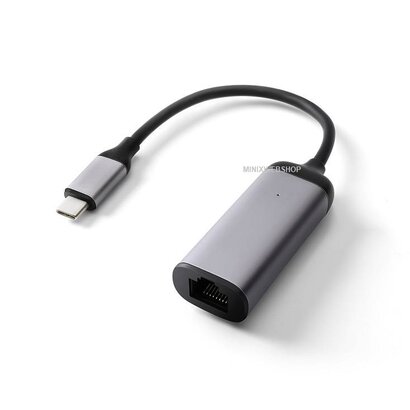 MINIX NEO C-E USB-C naar Gigabit Ethernet Adapter Grijs