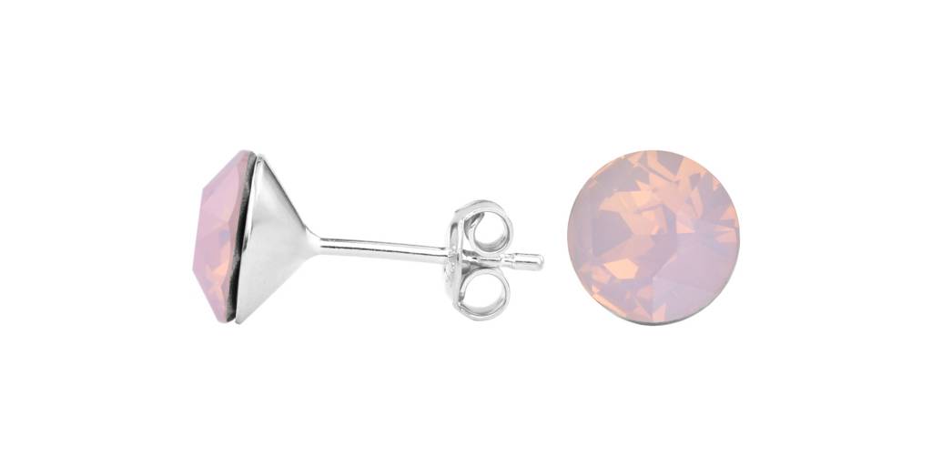 Earrings Pink Opal Swarovski Crystal 925 Silver Arlizi 1426 Earrings Pink Opal Swarovski Crystal Ear Studs 8mm Sterling Silver Arlizi 1426 Lucy