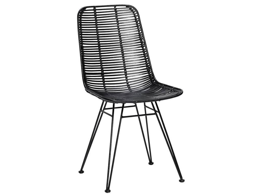 Hübsch Studio rattan chair black metal - LIVING AND CO.