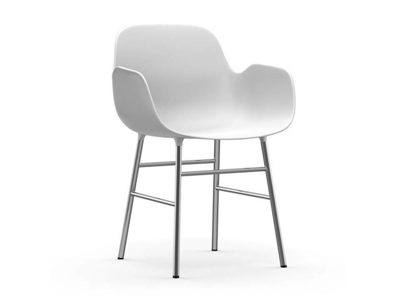 Normann cph form armchair chrome white living and co. Spisestol krom