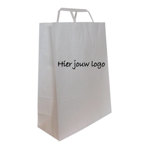 Papieren draagtassen met plat papieren handgreep 22x12x29cm Papieren draagtassen met plat papieren handgreep 22x12x29cm